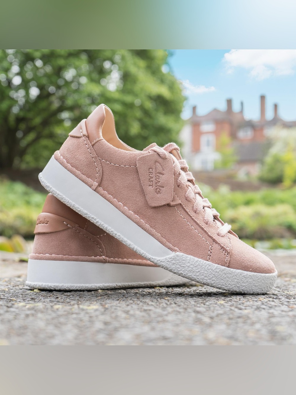 Clarks Rose Suede Craft Cup Lace Sneakers